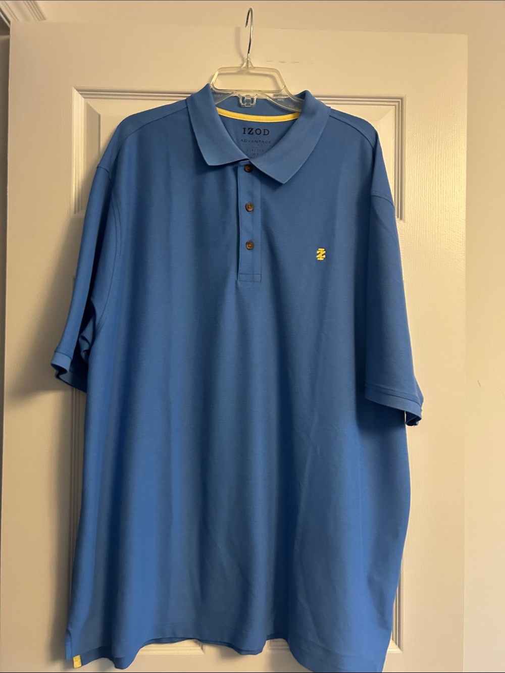 Izod Men’s Light Blue Polo with Yellow Accent